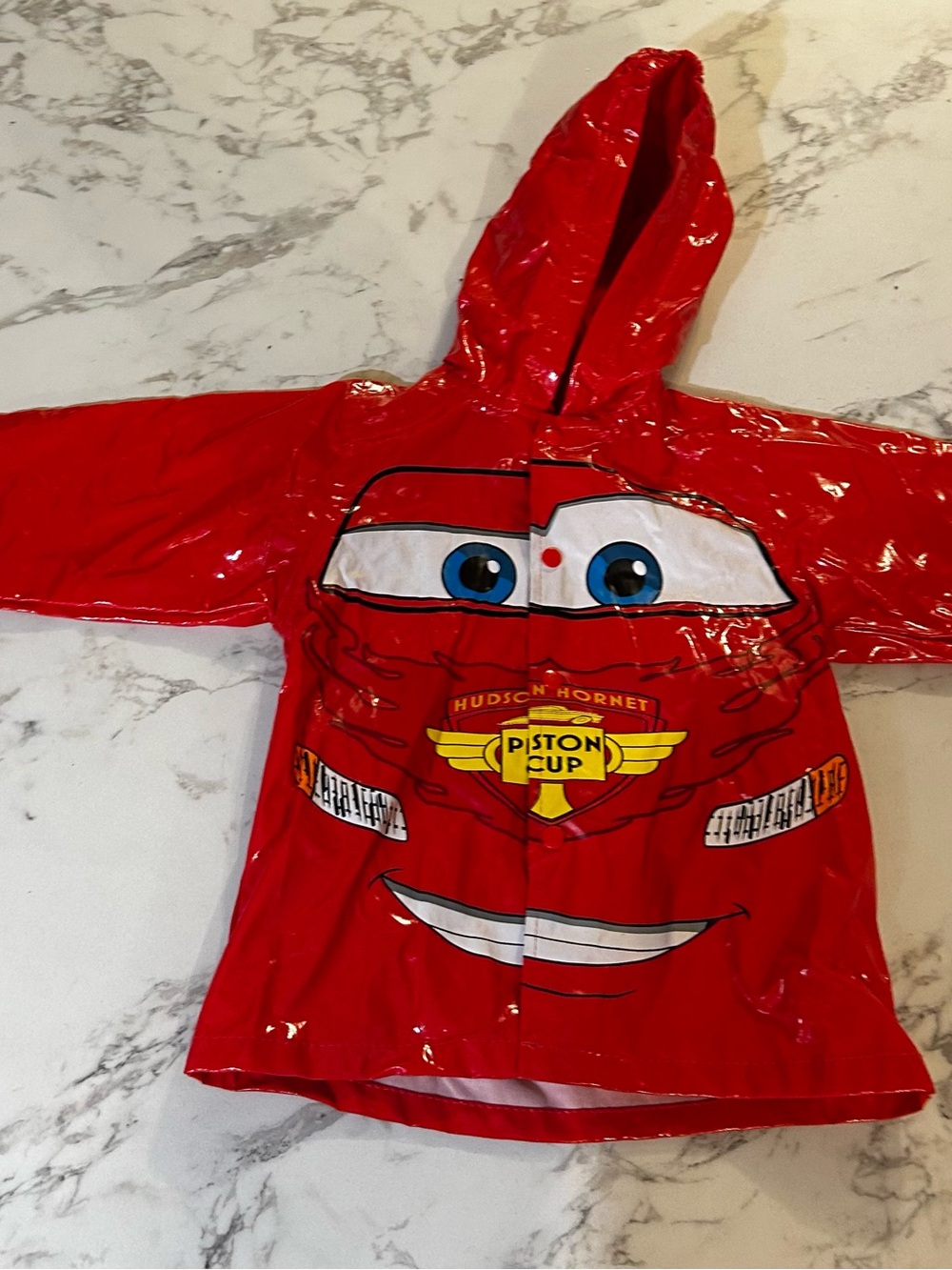 Disney Lightning McQueen Red Hooded Kids Raincoat